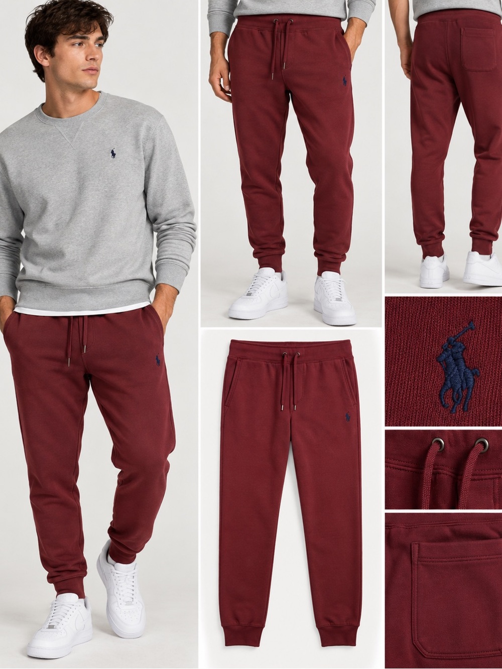 Polo Ralph Lauren Burgundy Jogger Sweatpants Men’s L Pony Logo Drawstring